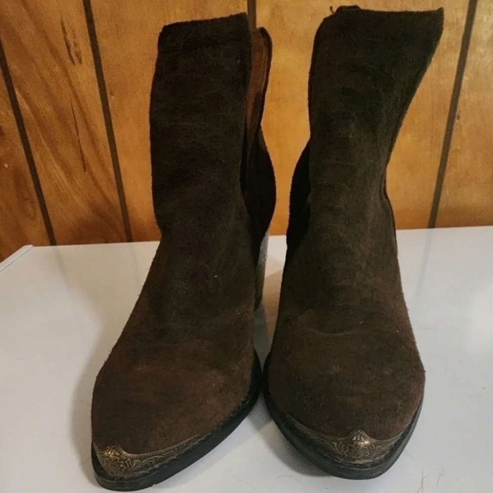 FREE PEOPLE Jeffery Campbell Hunt The Plains Boot Suede Snake Print Sz. 9.5